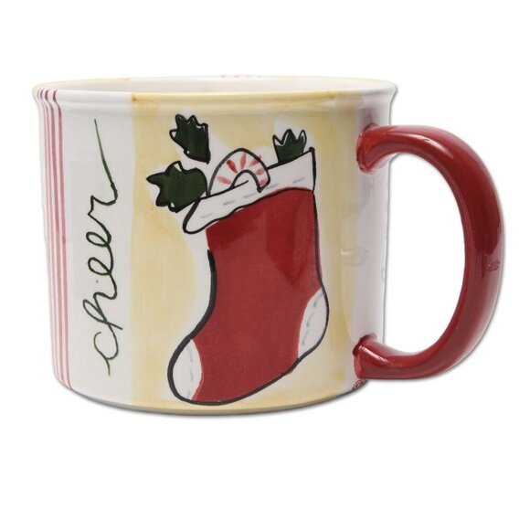 Vintage Large Eddie Bauer Christmas Mug Ceramic 1998 Lightweight Cheer Stocking - Picture 8 of 8